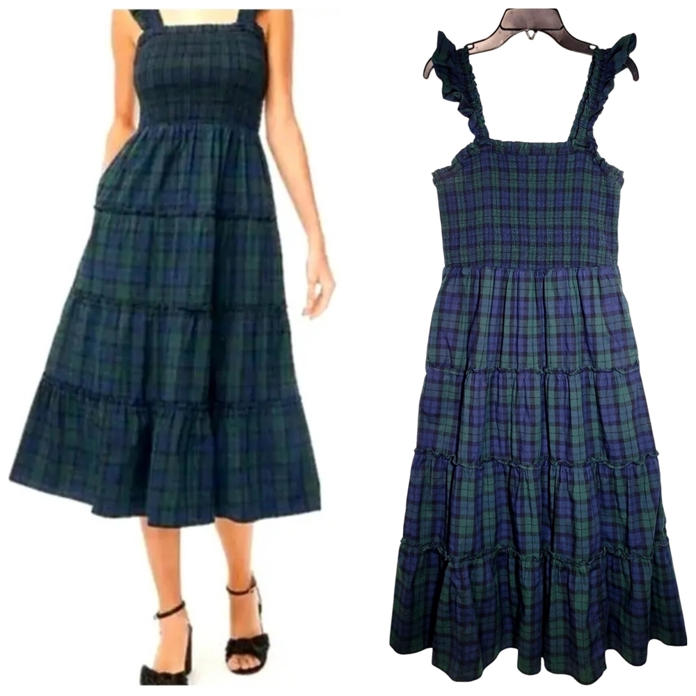 J. CREW Tartan Plaid Midi Dress